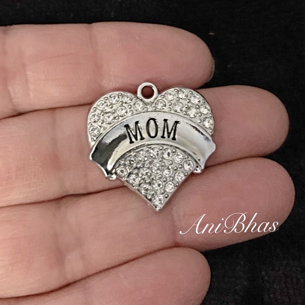 Mom Heart Crystal Rhinestone Heart